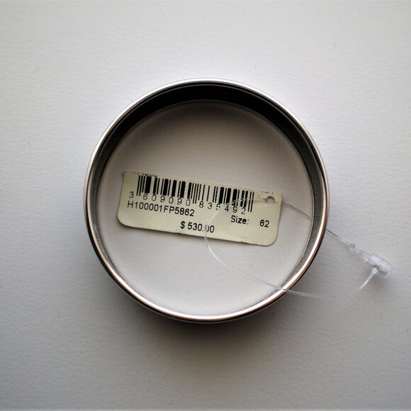 NWT Hermes Caleche Blue Enamel Palladium Plated Wide Bangle Bracelet Size 62 - Picture 5 of 10